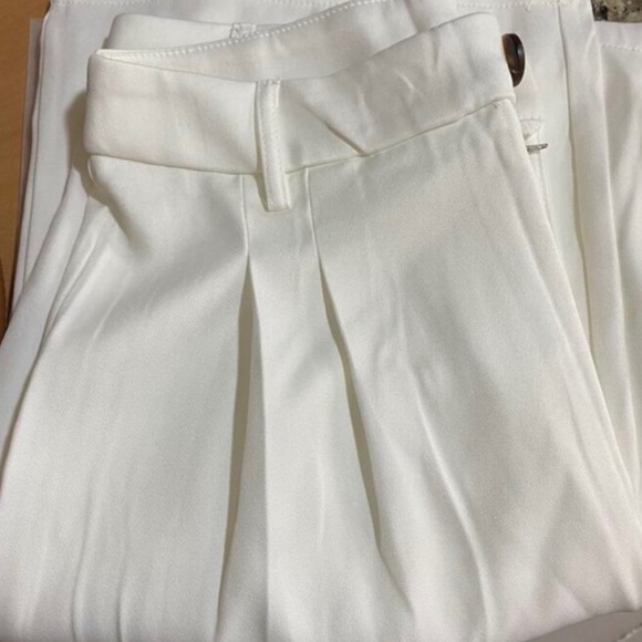White wide leg trouser pants L - Picture 4 of 6